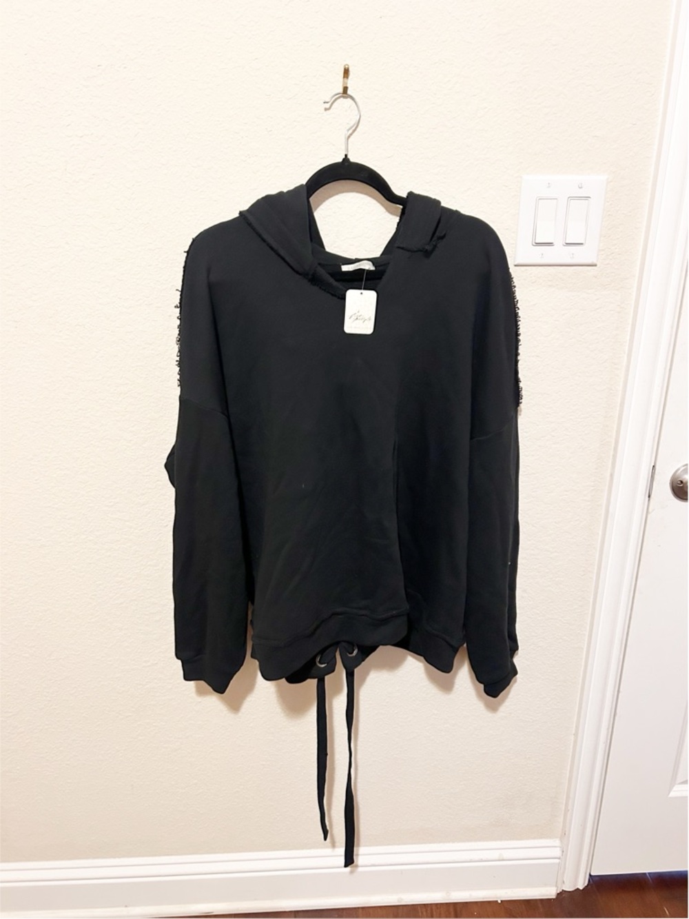 NWT Free People Ragabond Kriss Cross Lace Up Hoodie Sweatshirt - Picture 4 of 6
